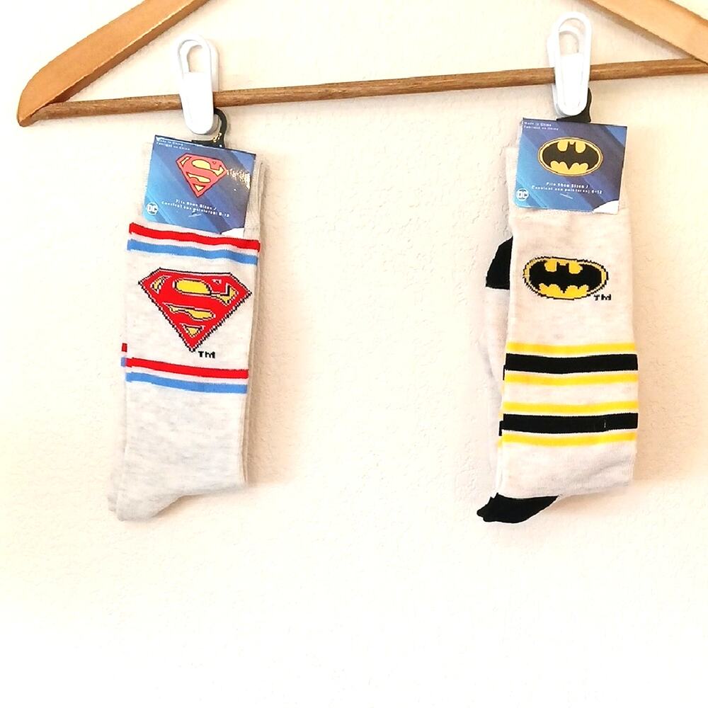 DC Comics Men's Novelty Socks Batman Superman New